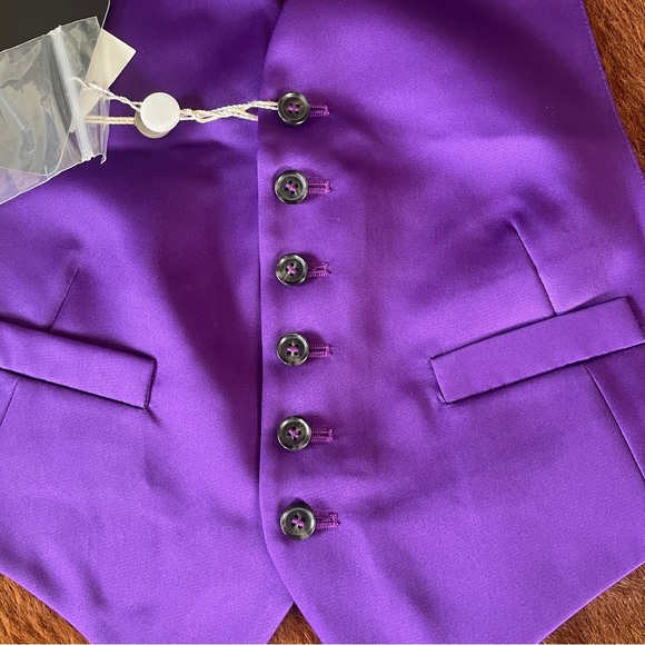 NWT MM6 MAISON MARGIELA PURPLE BACKLESS HALTER WAISTCOAT VEST TOP - Picture 2 of 6